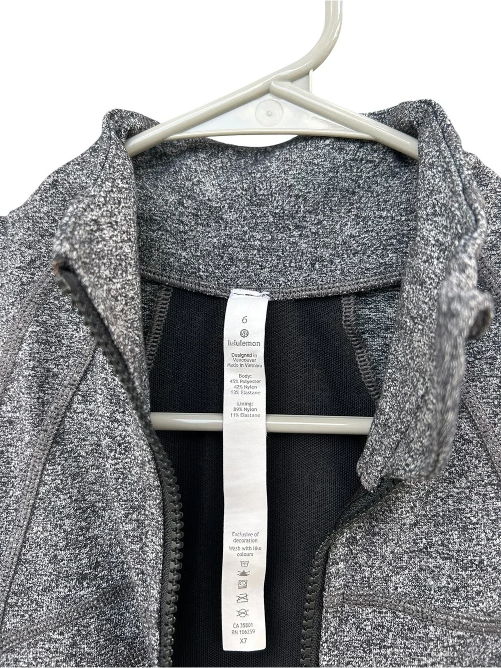Lululemon Define Zip-Up Active Jacket - Heathered Grey - Size 6 - Luon - Yoga